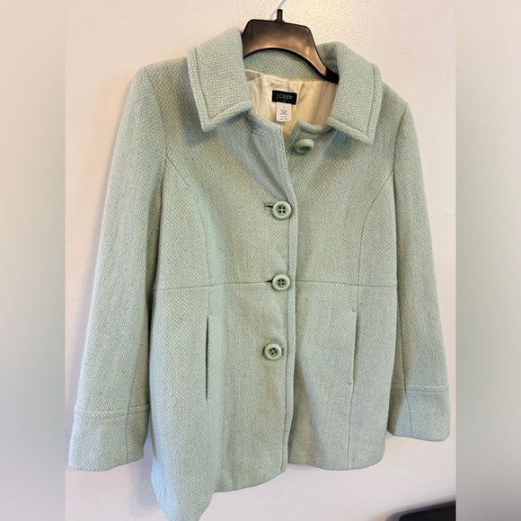 J. Crew Wool Blend Button Down Coat - Size 10 - Picture 2 of 10